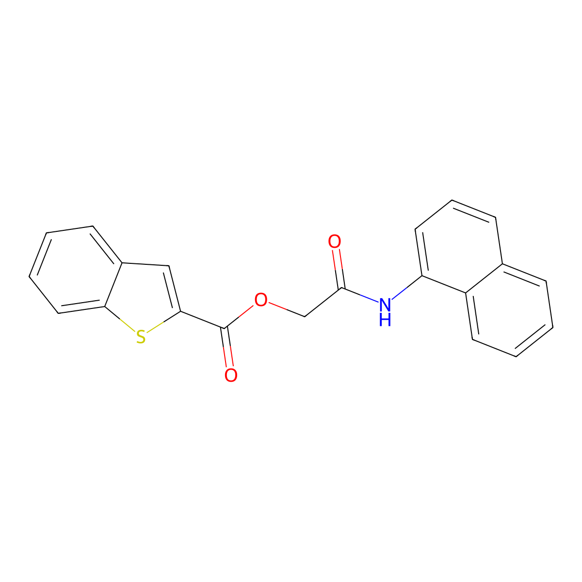 [2-(Naphthalen-1-ylamino)-2-oxoethyl] 1-benzothiophene-2-carboxylate molecular structure, CAS 6215-42-5