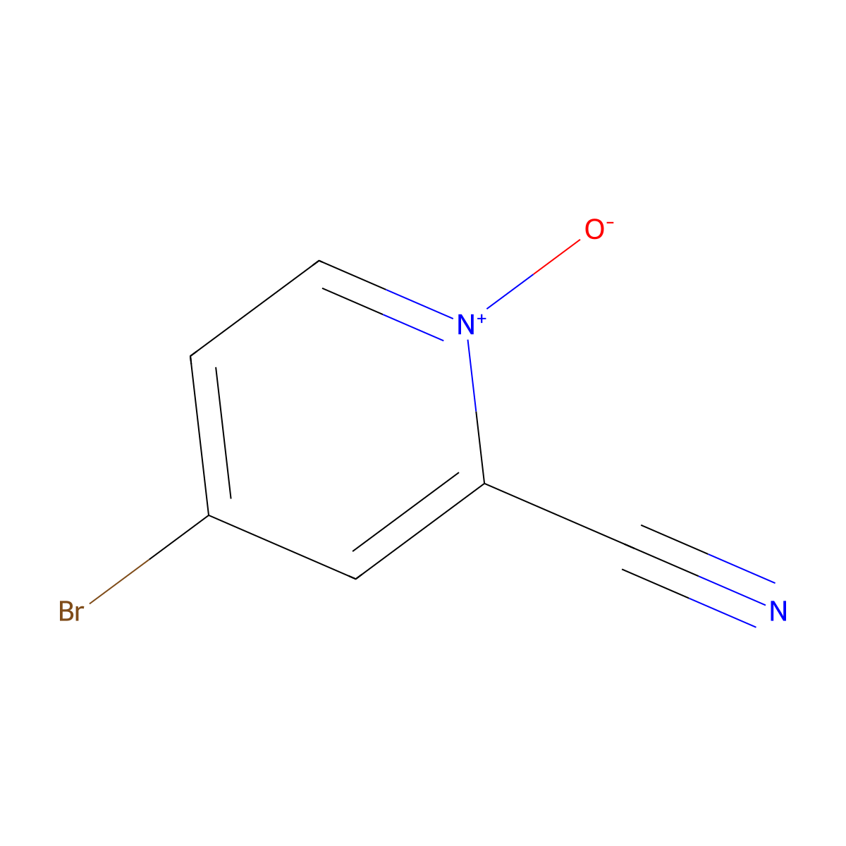 4-Bromo-2-cyanopyridine 1-oxide molecular structure, CAS 62150-44-1
