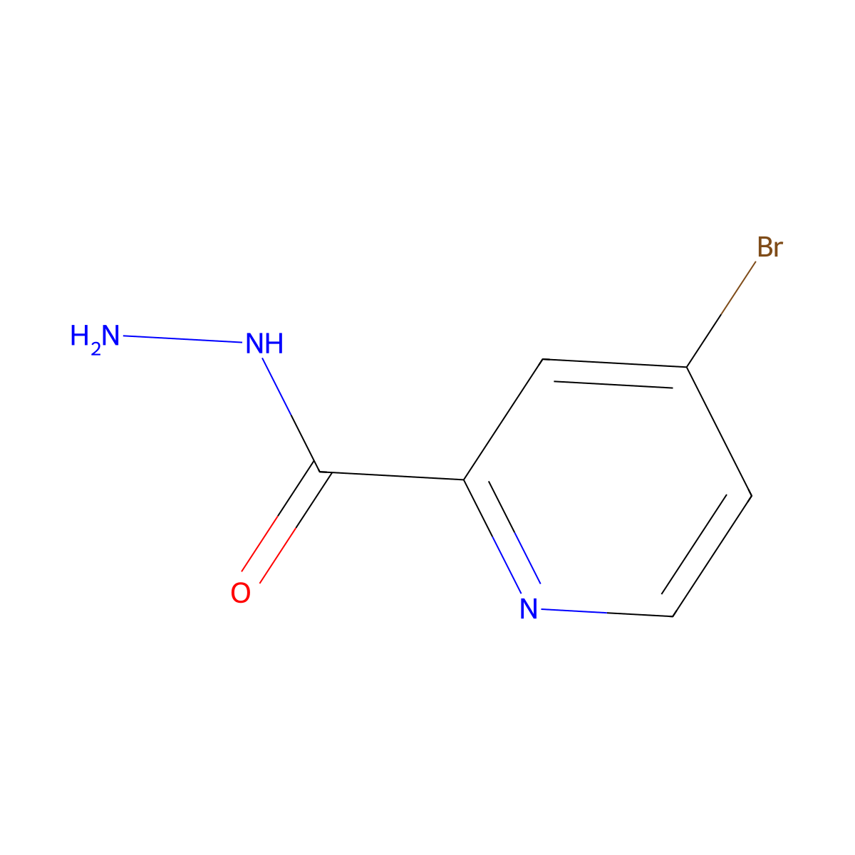 4-Bromopyridine-2-carbohydrazide molecular structure, CAS 62150-48-5