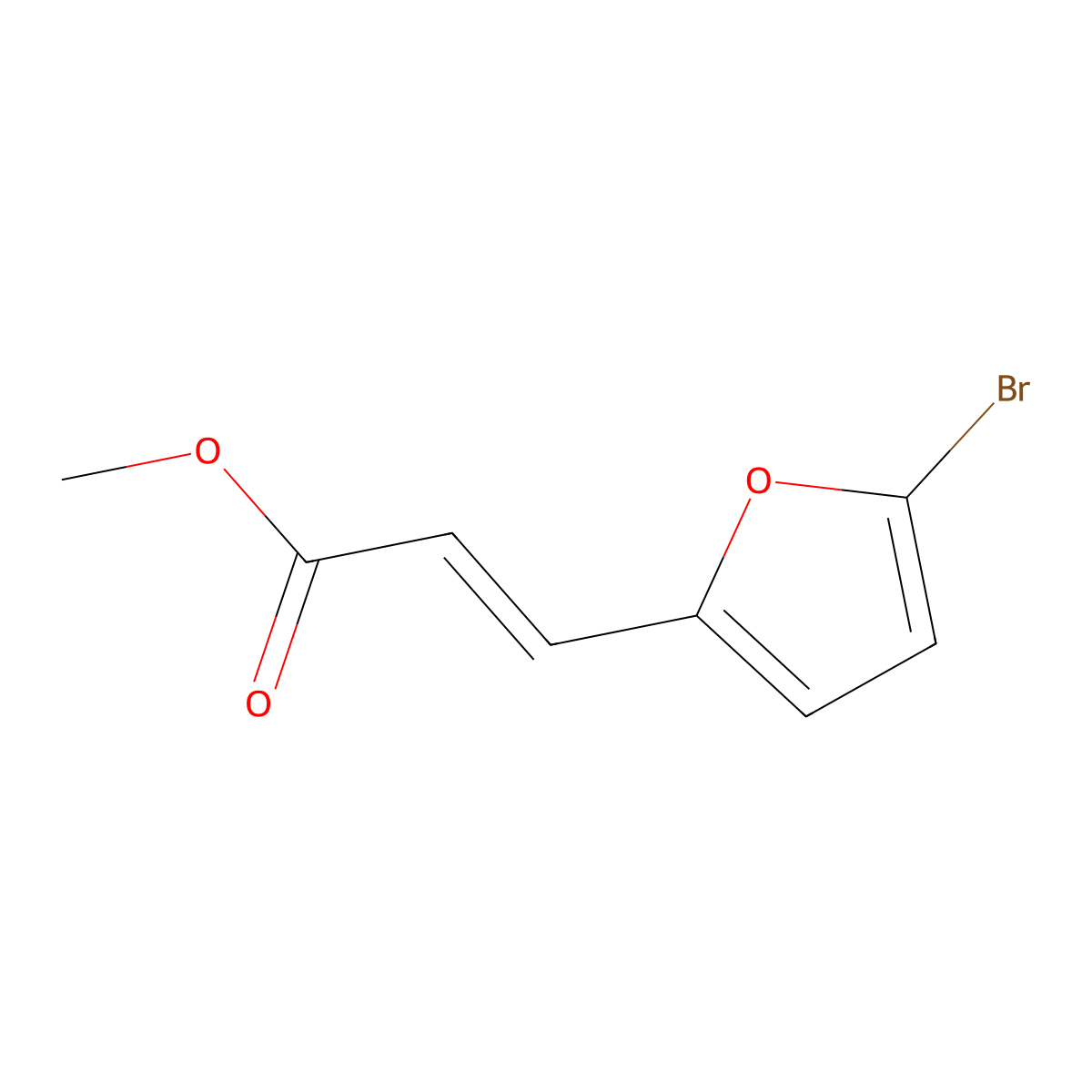 methyl (2E)-3-(5-bromofuran-2-yl)prop-2-enoate molecular structure, CAS 62157-66-8