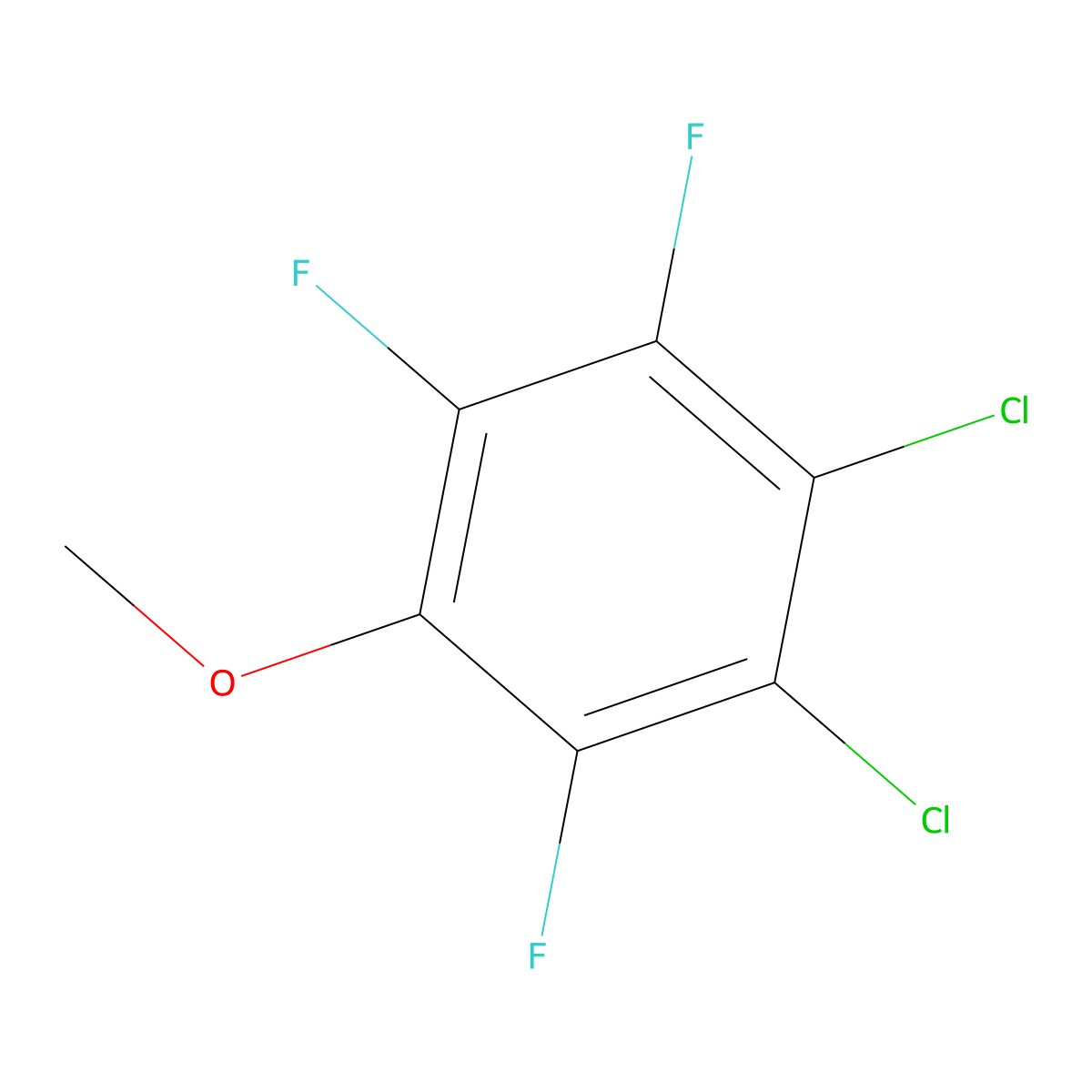 1,2-Dichloro-3,4,6-trifluoro-5-methoxybenzene molecular structure, CAS 62157-98-6