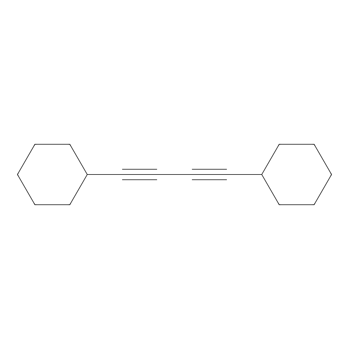 1,1'-Buta-1,3-diyne-1,4-diyldicyclohexane molecular structure, CAS 62158-75-2