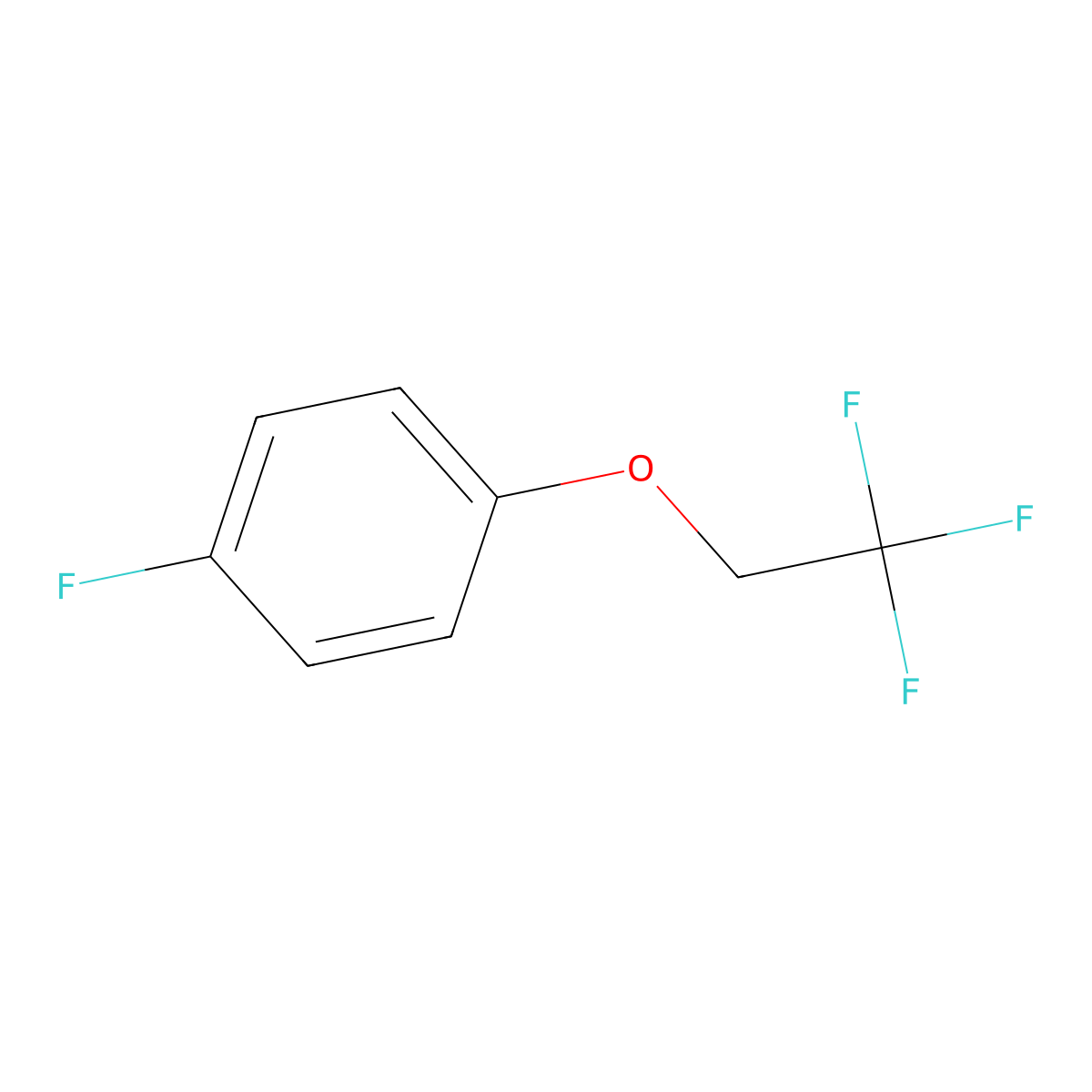 Benzene, 1-fluoro-4-(2,2,2-trifluoroethoxy)- molecular structure, CAS 62158-87-6