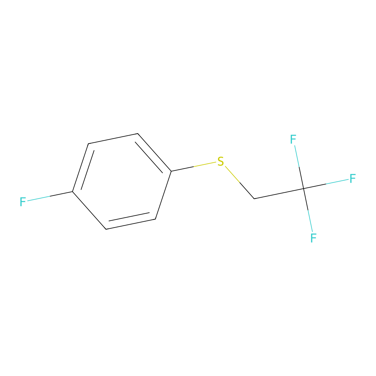 1-Fluoro-4-[(2,2,2-trifluoroethyl)sulfanyl]benzene molecular structure, CAS 62158-91-2
