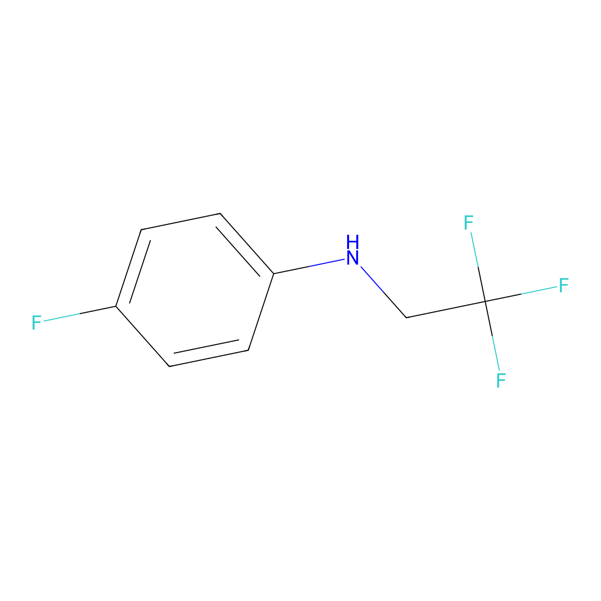 4-Fluoro-N-(2,2,2-trifluoroethyl)aniline molecular structure, CAS 62158-94-5