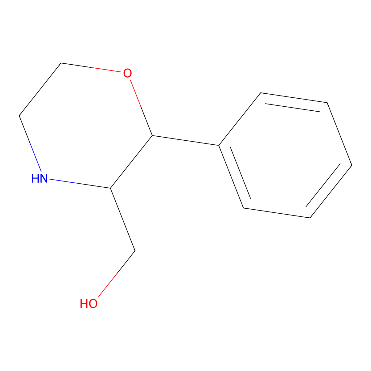(2-Phenylmorpholin-3-yl)methanol molecular structure, CAS 62159-58-4