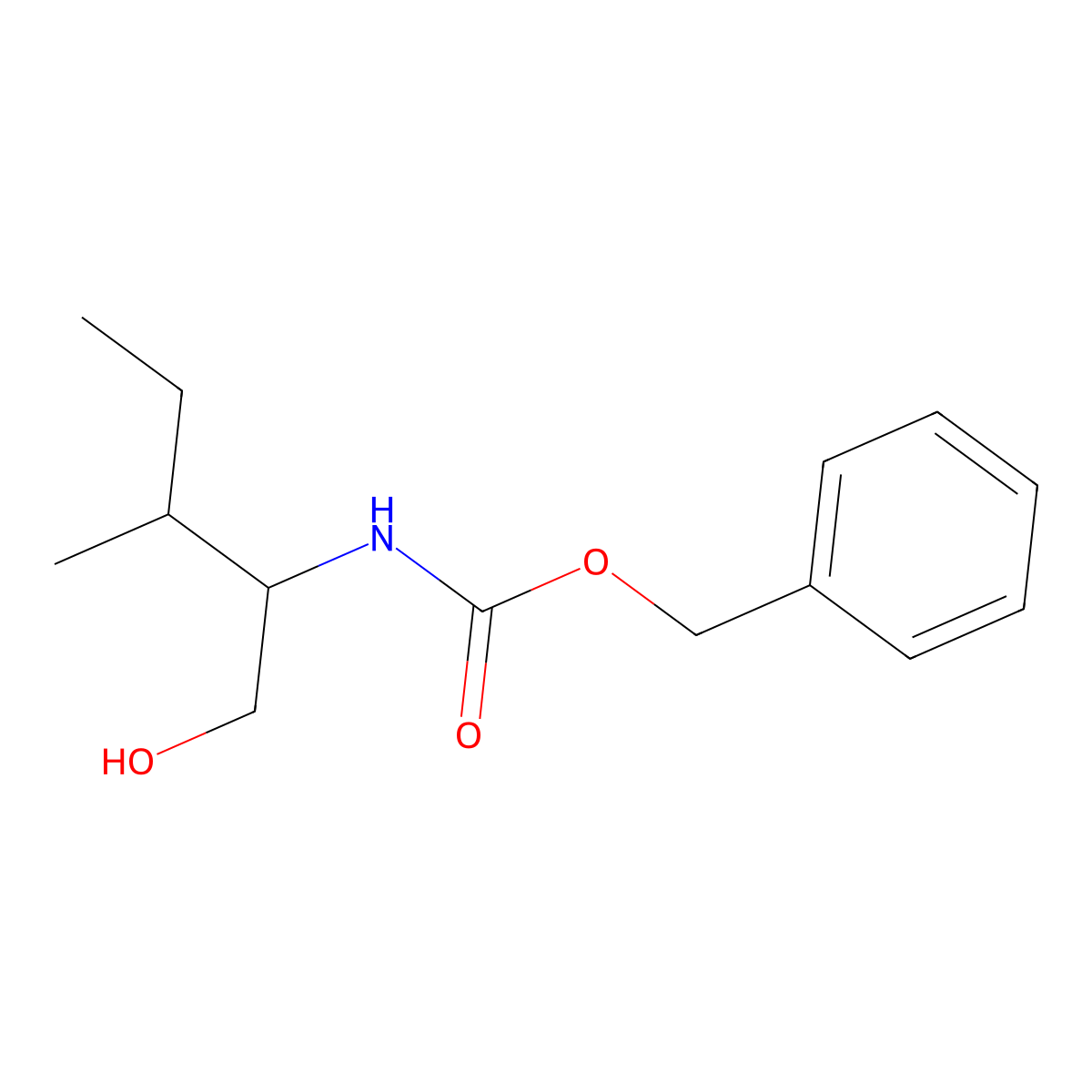 benzyl N-[(2S,3S)-1-hydroxy-3-methylpentan-2-yl]carbamate molecular structure, CAS 6216-62-2