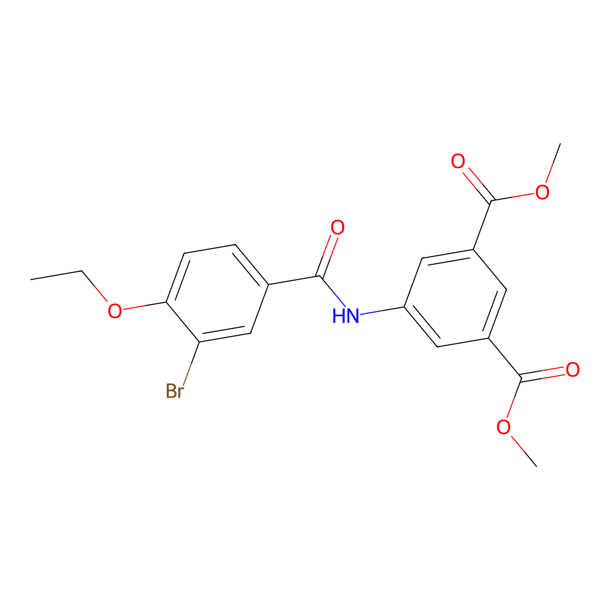 Dimethyl 5-(3-bromo-4-ethoxybenzamido)benzene-1,3-dicarboxylate molecular structure, CAS 6216-94-0