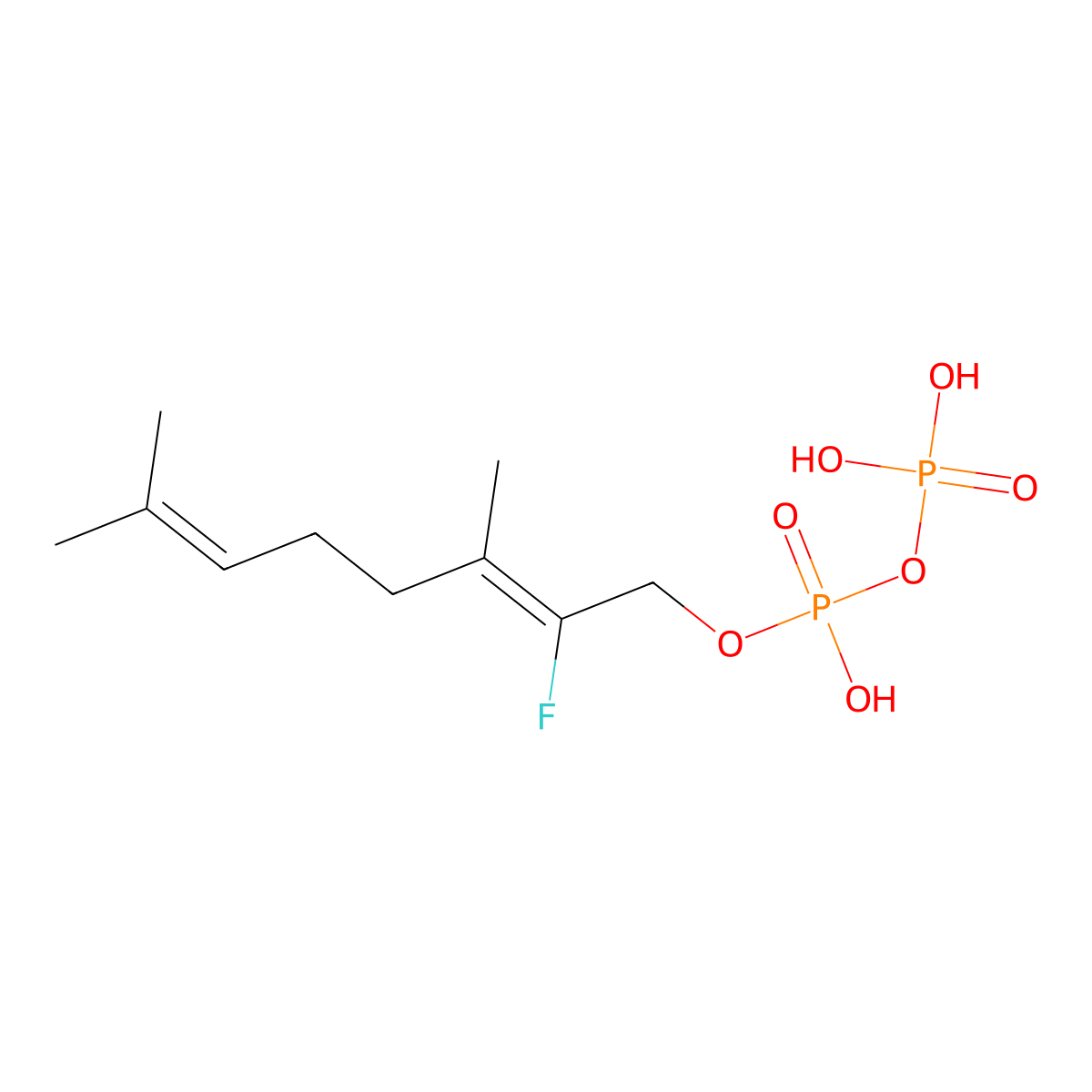 2-Fluorogeranyl pyrophosphate molecular structure, CAS 62163-14-8