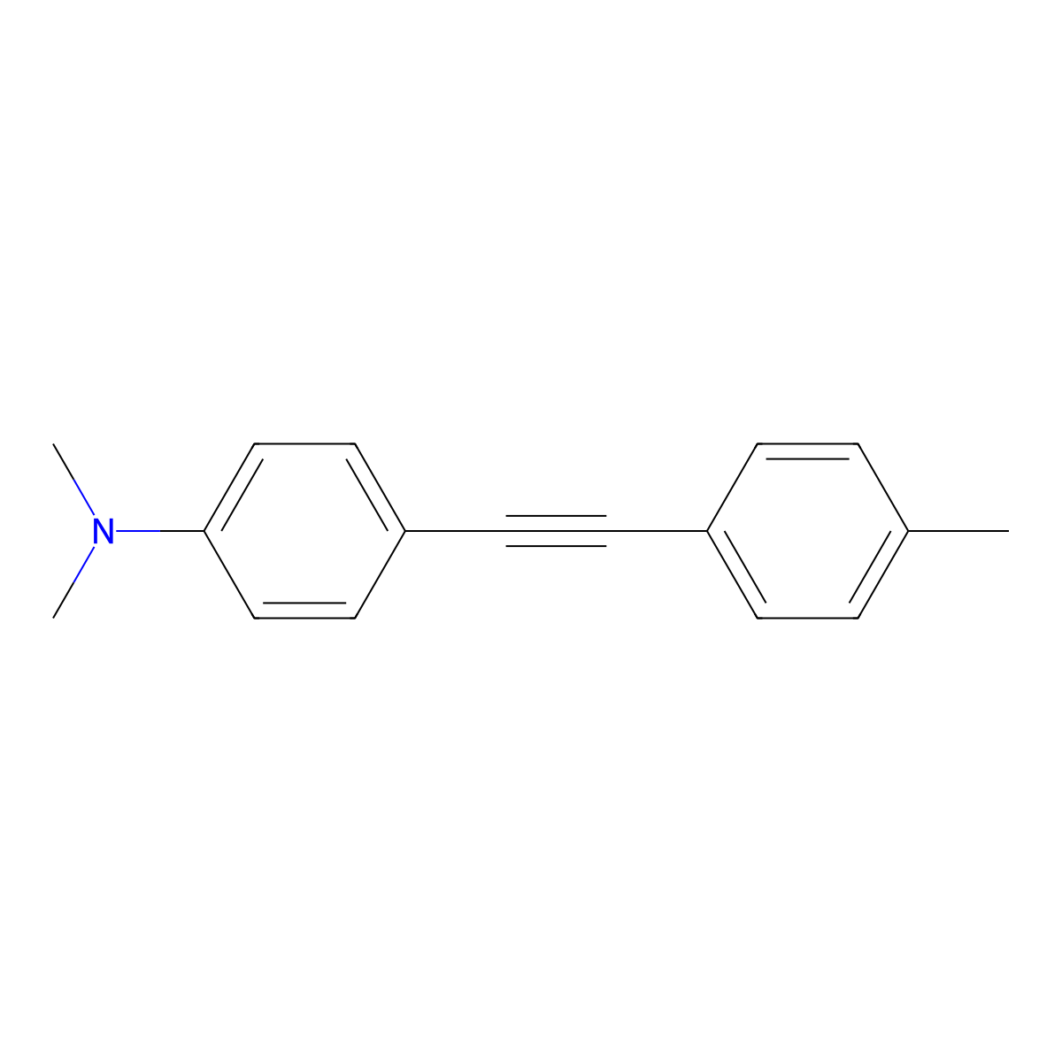 N,N-Dimethyl-4-[(4-methylphenyl)ethynyl]aniline molecular structure, CAS 62167-08-2