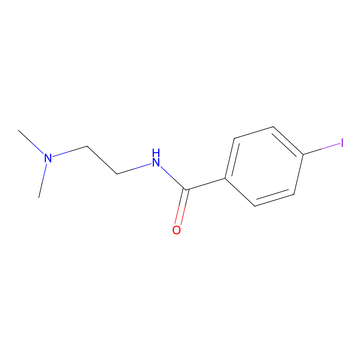 N-(2-dimethylaminoethyl)-4-iodo-benzamide molecular structure, CAS 6217-59-0