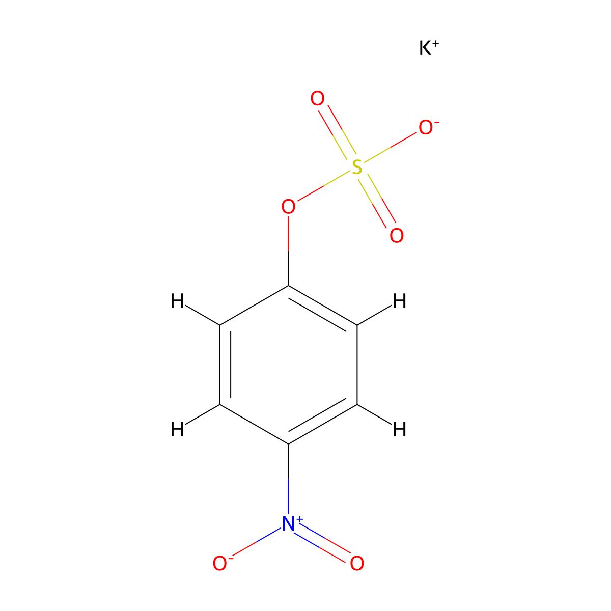 Sulfuric acid, mono(4-nitrophenyl) ester, potassium salt (1:1) molecular structure, CAS 6217-68-1