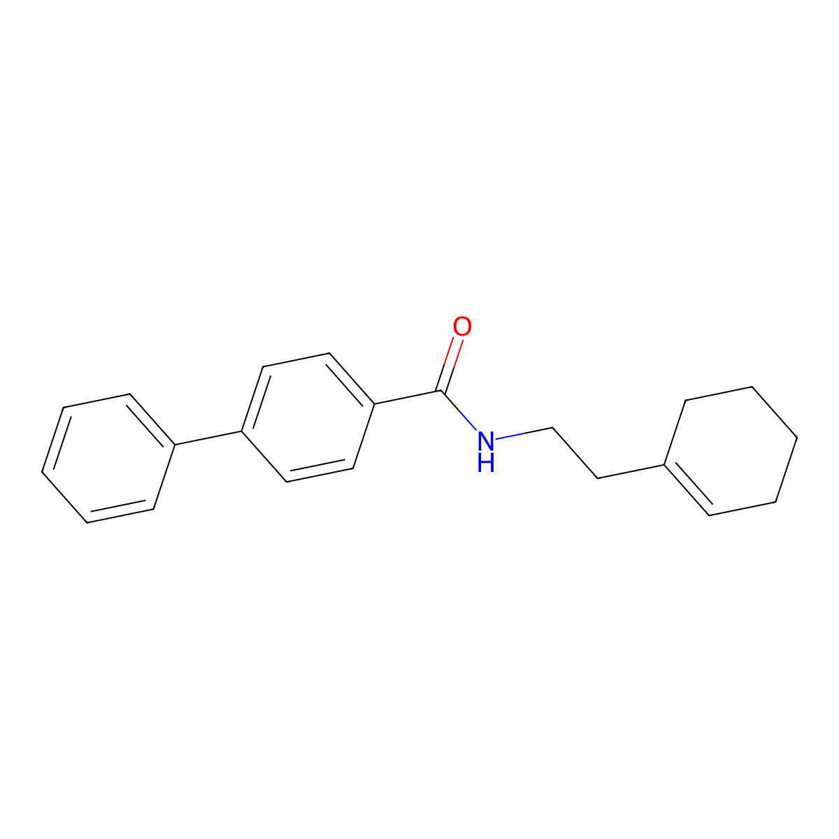 N-[2-(1-Cyclohexenyl)ethyl]-4-phenyl-benzamide molecular structure, CAS 6217-99-8