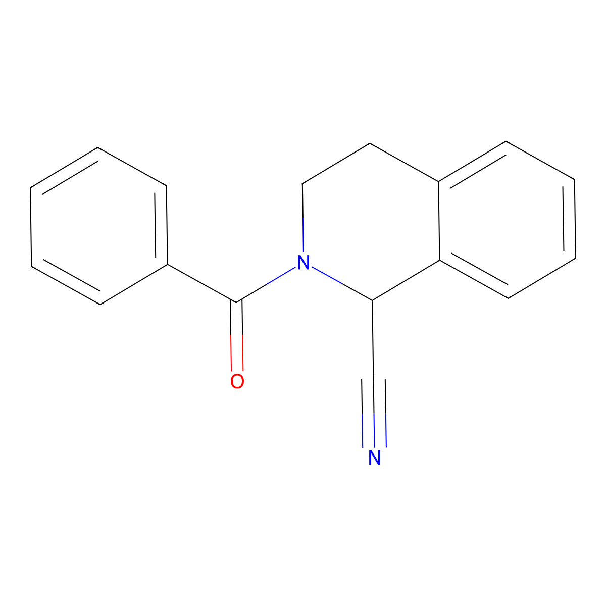 2-benzoyl-3,4-dihydro-1H-isoquinoline-1-carbonitrile molecular structure, CAS 62172-57-0