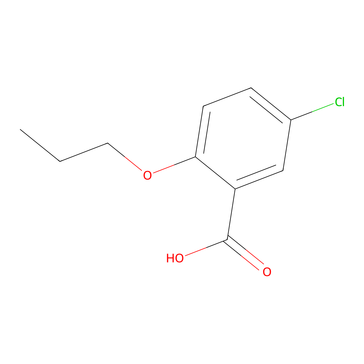 5-Chloro-2-propoxybenzoic acid molecular structure, CAS 62176-15-2