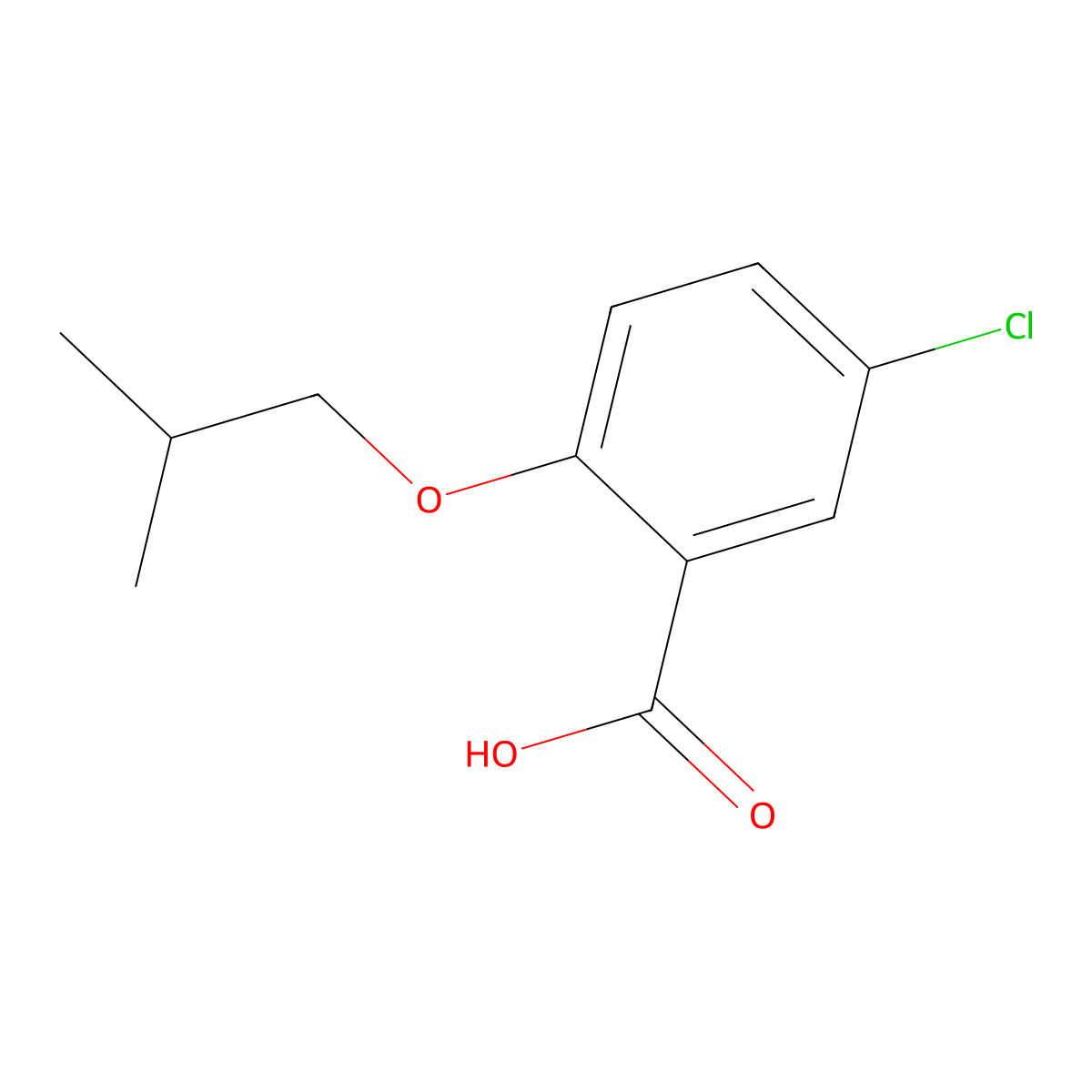5-Chloro-2-isobutoxybenzoic acid molecular structure, CAS 62176-17-4