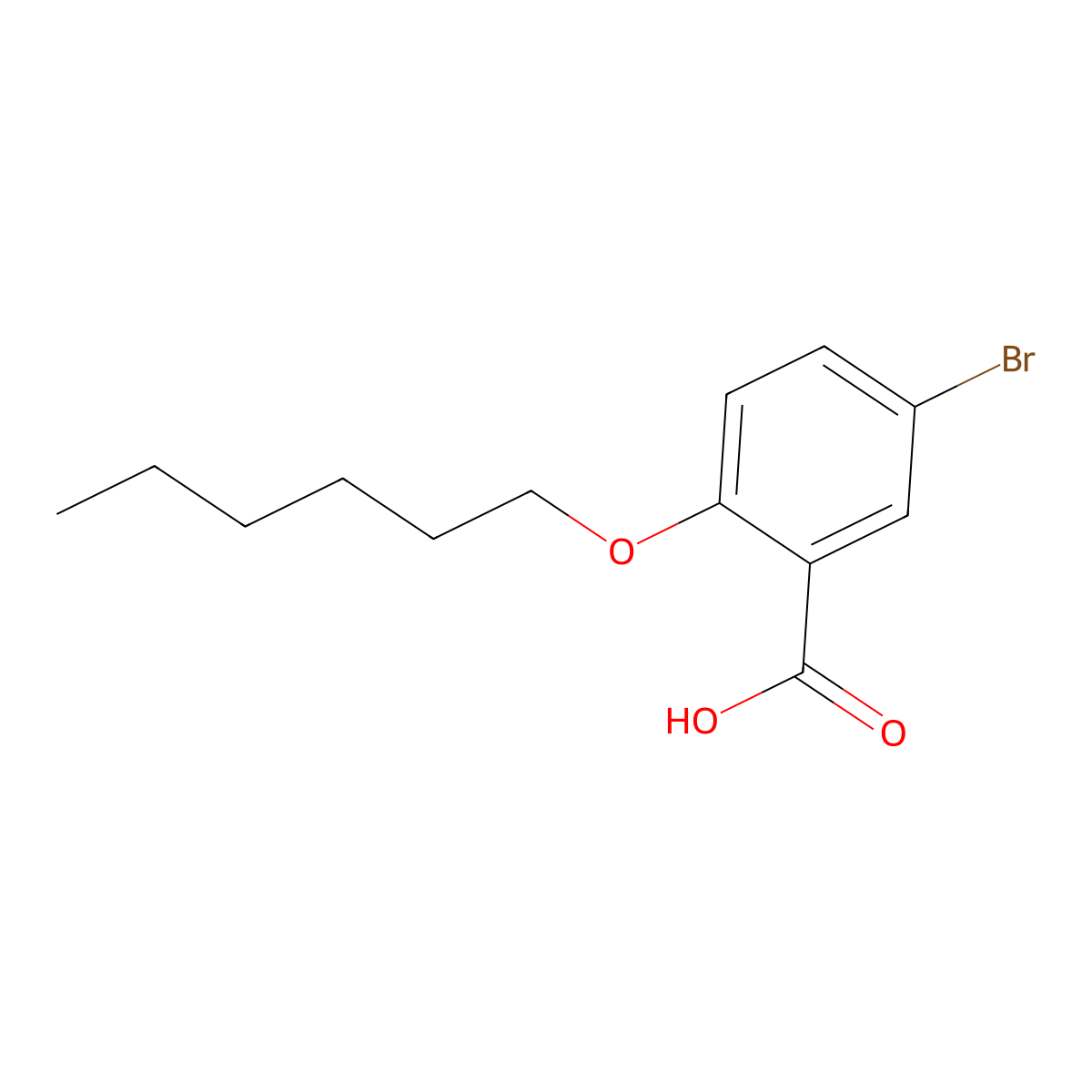 5-Bromo-2-(hexyloxy)benzoic acid molecular structure, CAS 62176-19-6