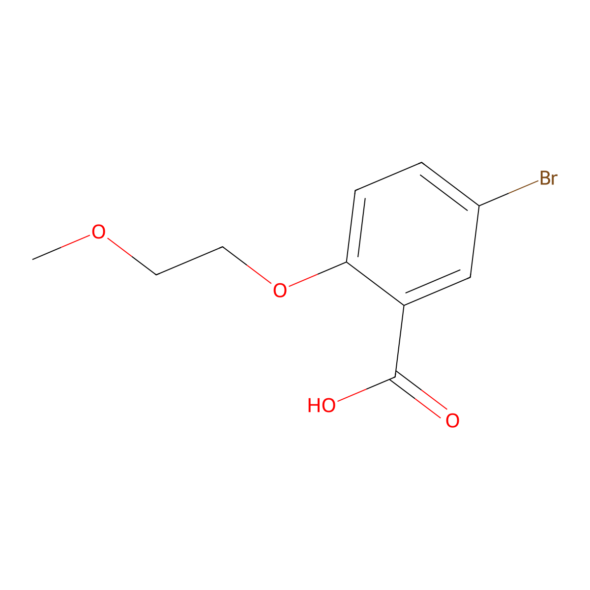 5-bromo-2-(2-methoxyethoxy)benzoic Acid molecular structure, CAS 62176-28-7
