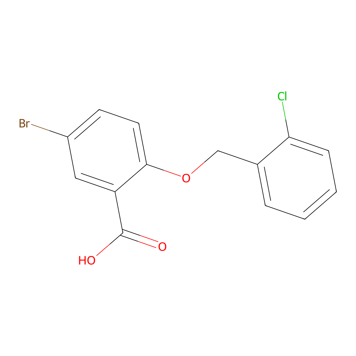5-Bromo-2-[(2-chlorobenzyl)oxy]benzoic acid molecular structure, CAS 62176-33-4