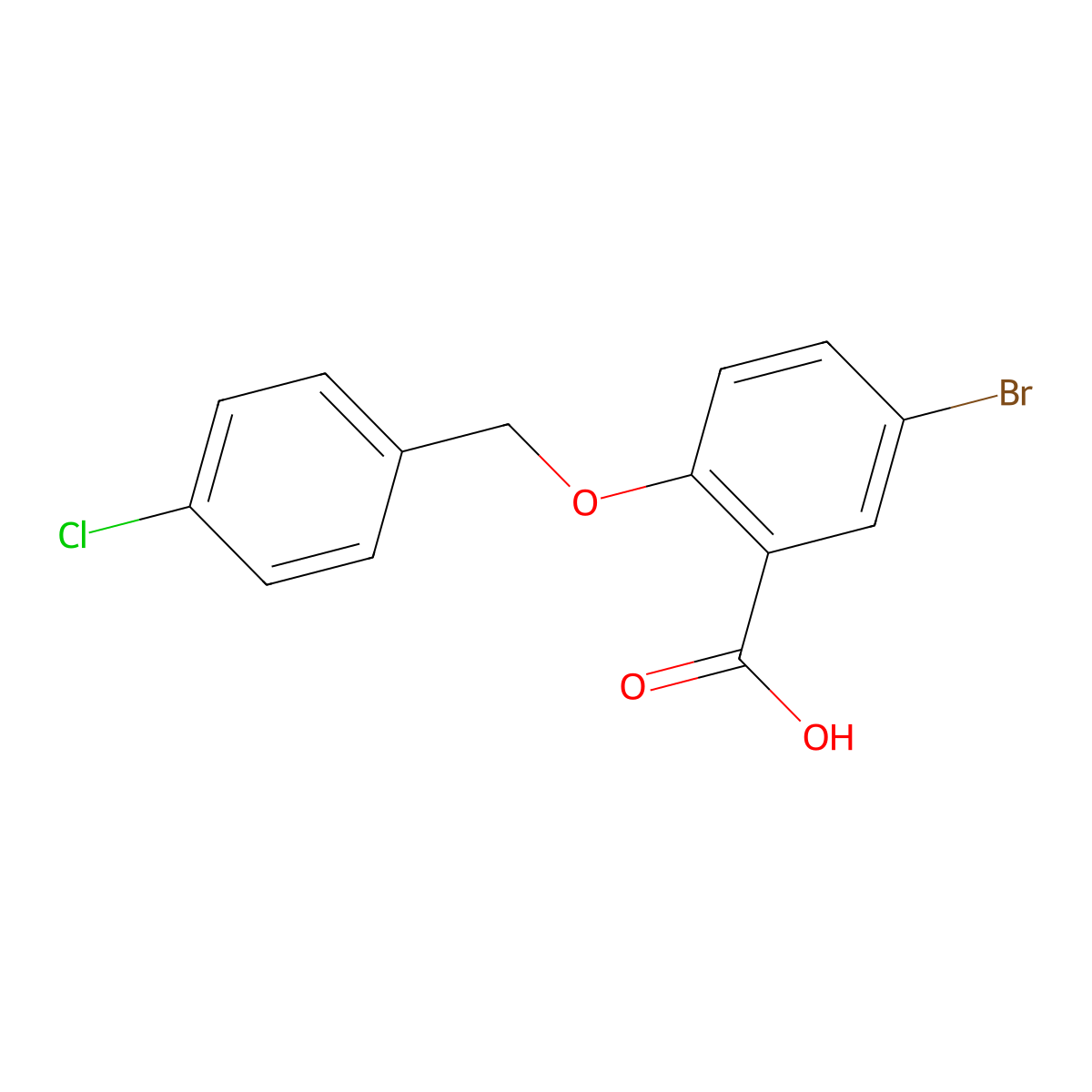 5-Bromo-2-[(4-chlorobenzyl)oxy]benzoic acid molecular structure, CAS 62176-36-7