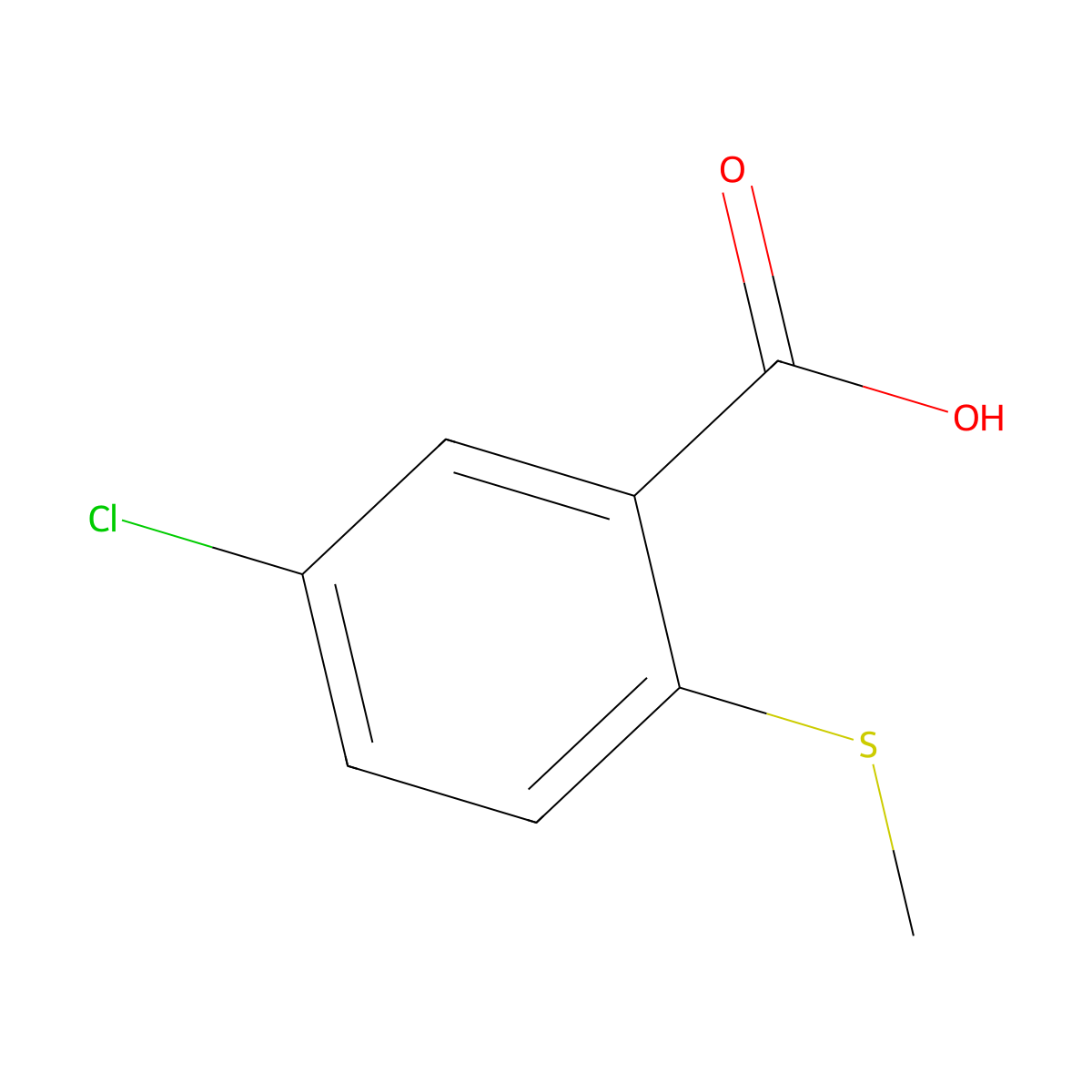 5-Chloro-2-(methylsulfanyl)benzoic acid molecular structure, CAS 62176-39-0
