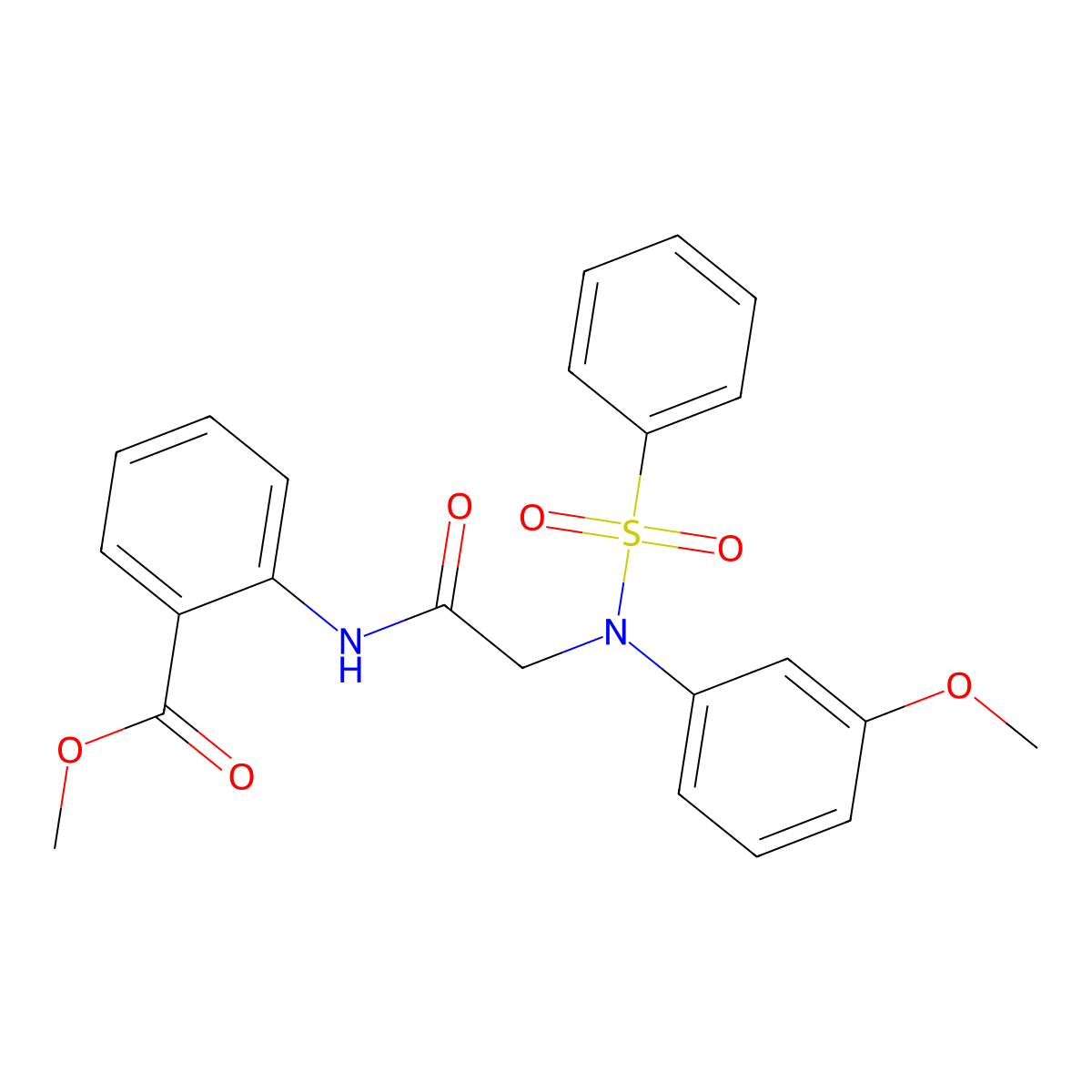 methyl 2-{[N-(3-methoxyphenyl)-N-(phenylsulfonyl)glycyl]amino}benzoate molecular structure, CAS 6218-09-3