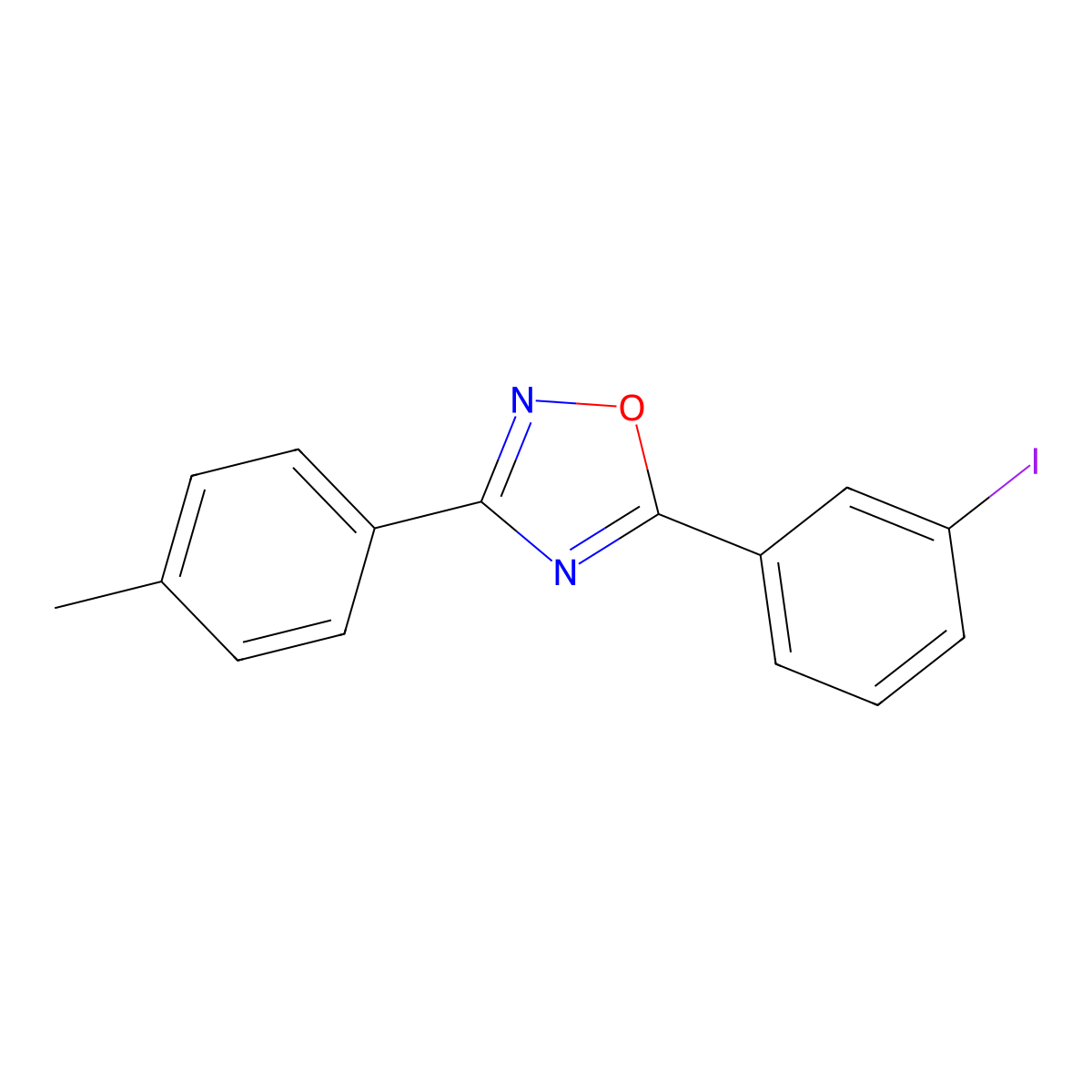 5-(3-Iodophenyl)-3-(4-methylphenyl)-1,2,4-oxadiazole molecular structure, CAS 6218-74-2