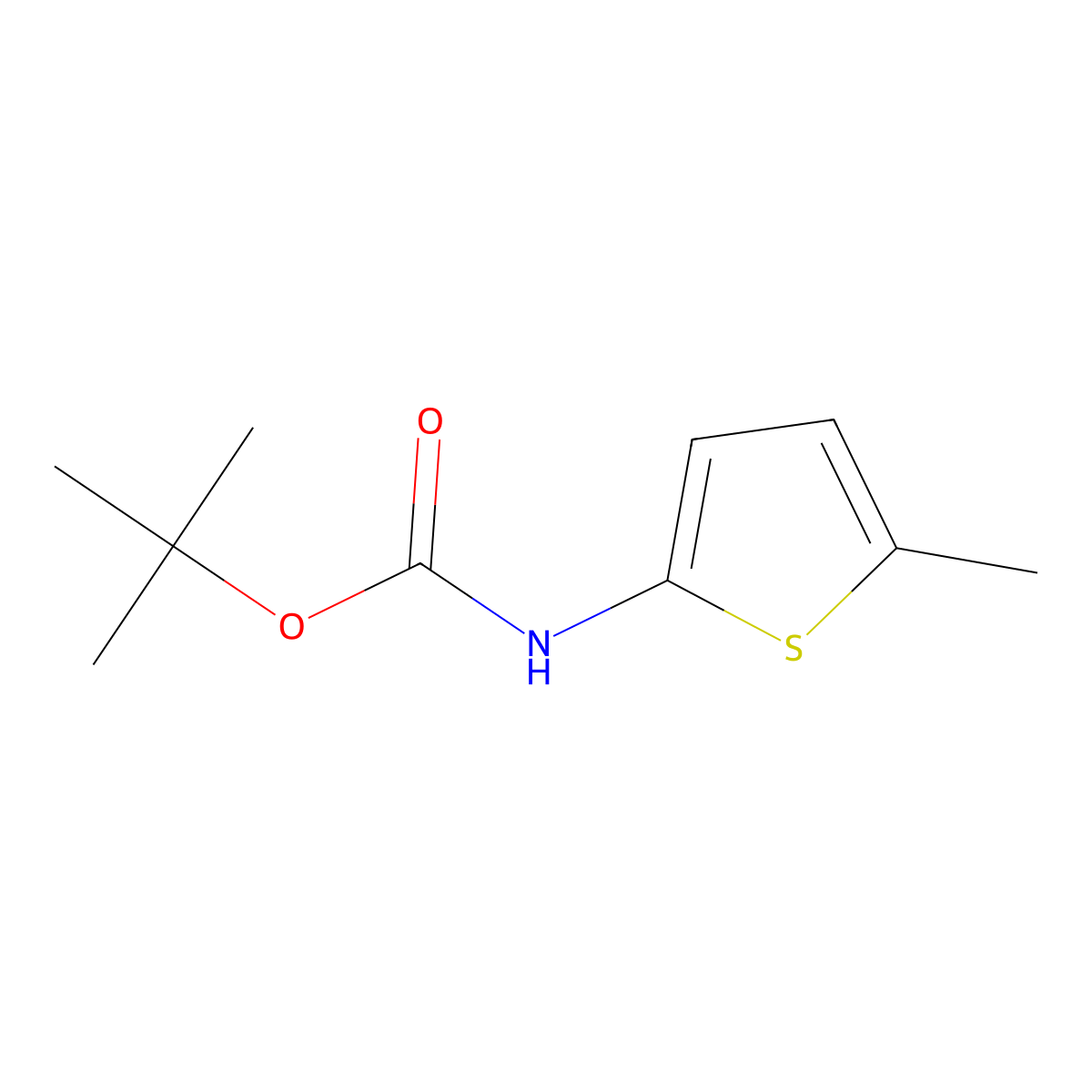 tert-butyl N-(5-methylthiophen-2-yl)carbamate molecular structure, CAS 62188-21-0
