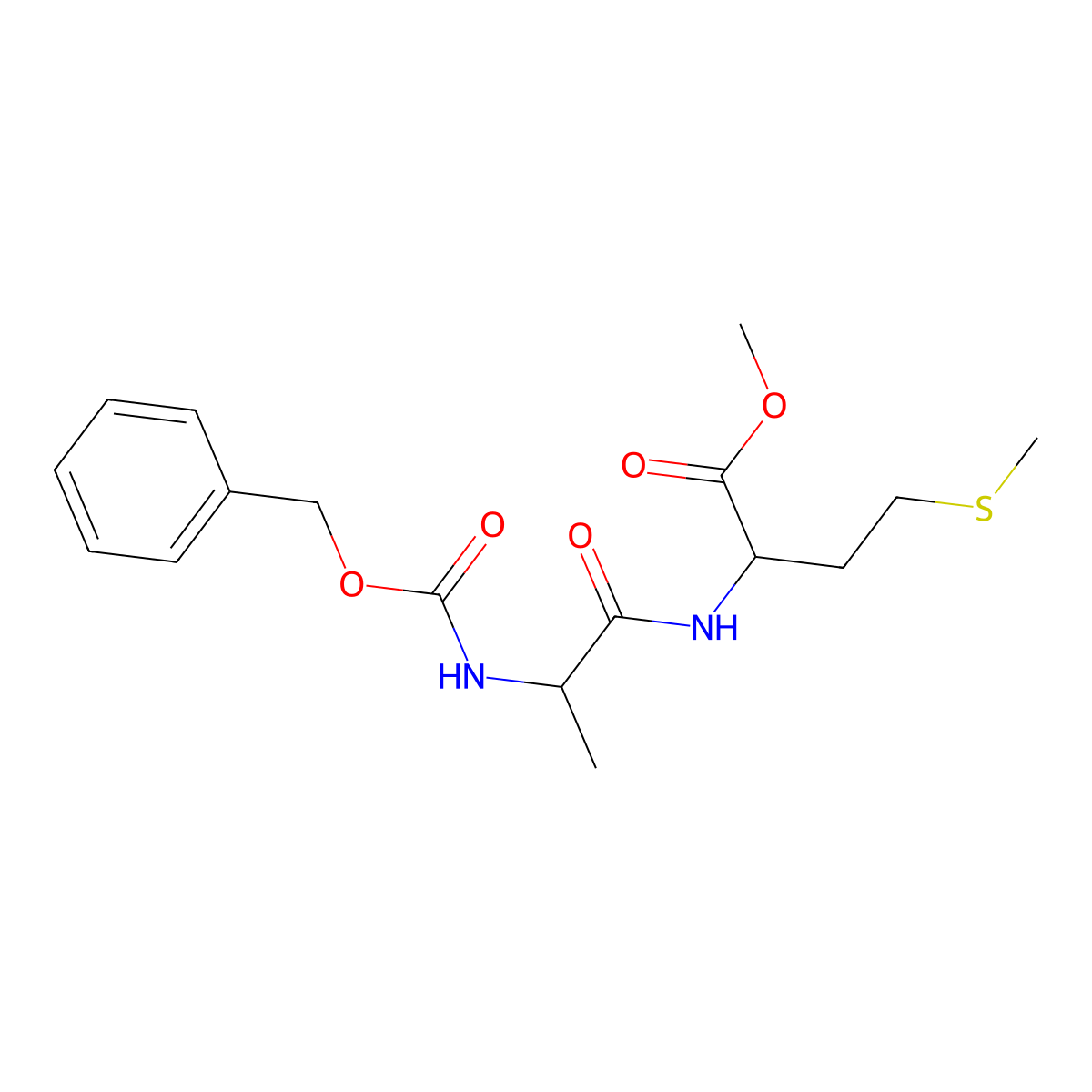 methyl N-[(benzyloxy)carbonyl]alanylmethioninate molecular structure, CAS 62188-81-2