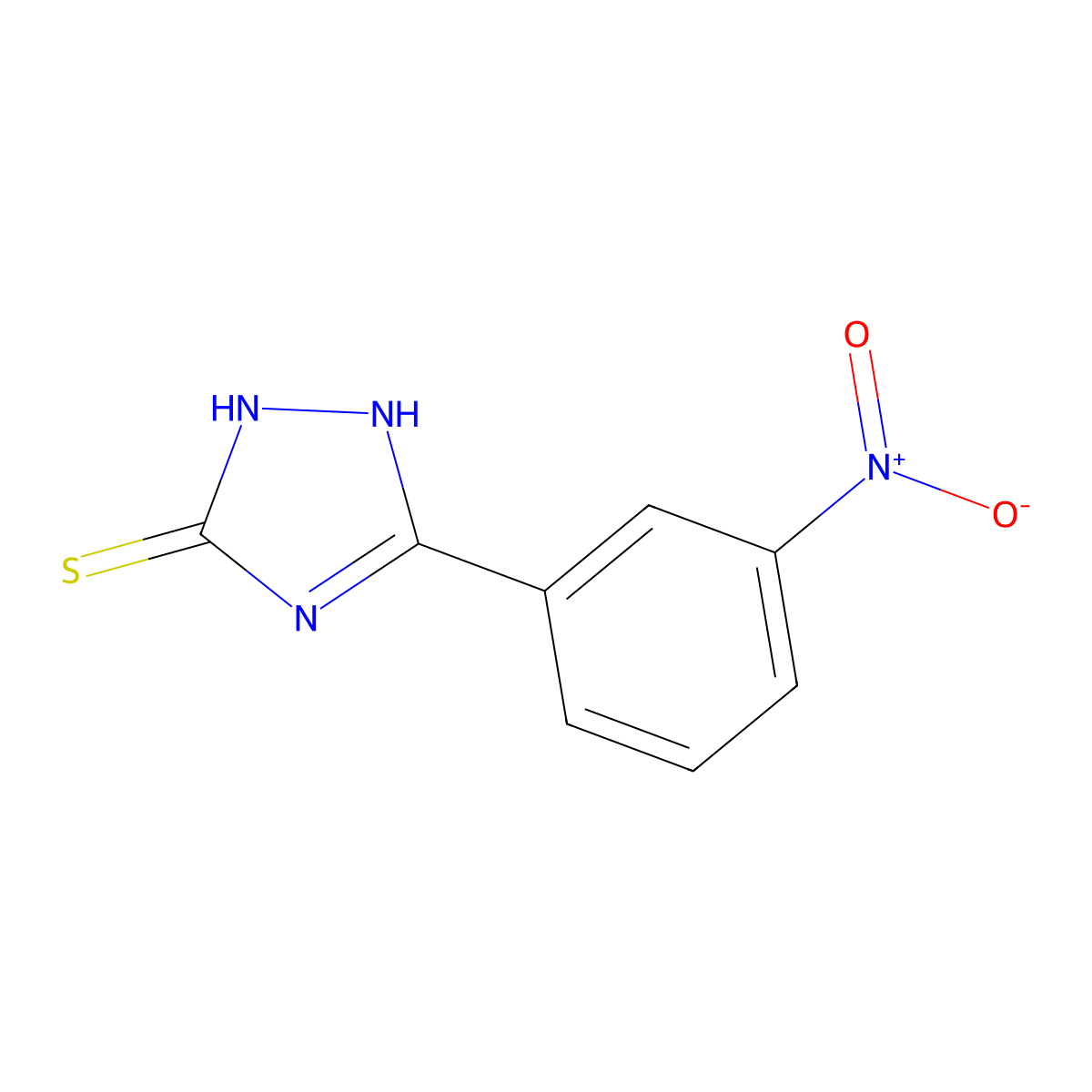 5-(3-nitrophenyl)-2,4-dihydro-3H-1,2,4-triazole-3-thione molecular structure, CAS 6219-47-2