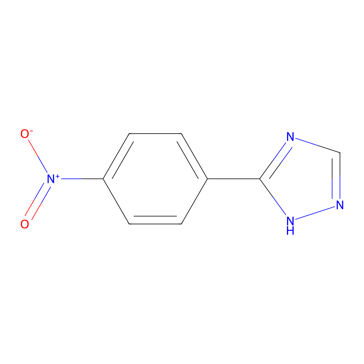 3-(4-nitrophenyl)-1H-1,2,4-triazole molecular structure, CAS 6219-52-9