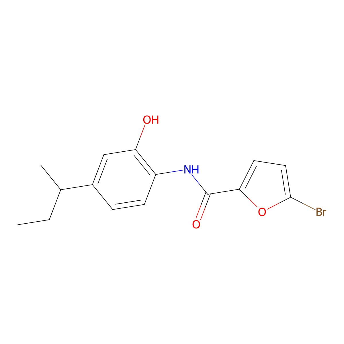 5-Bromo-N-[4-(butan-2-yl)-2-hydroxyphenyl]furan-2-carboxamide molecular structure, CAS 6219-85-8