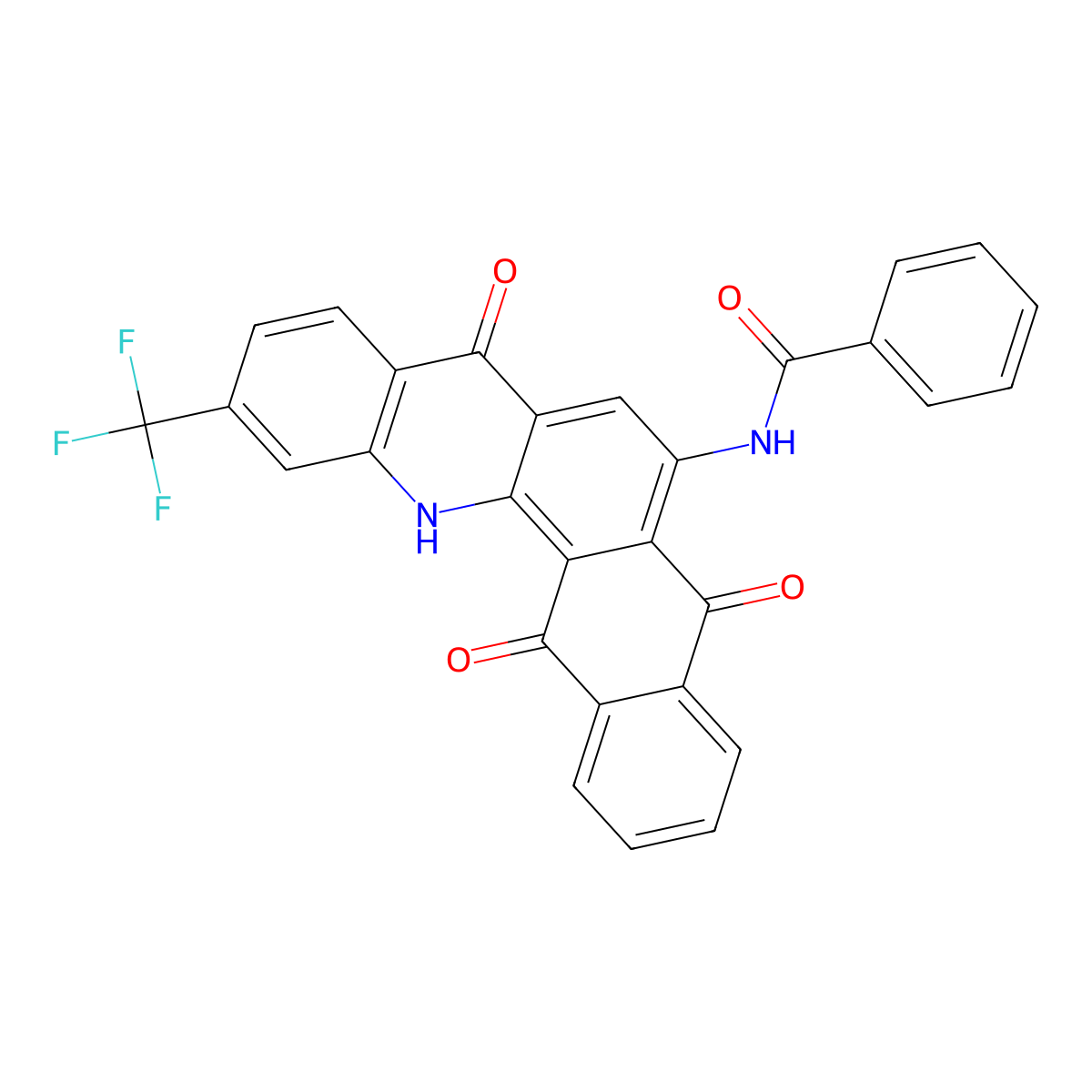 N-[5,8,13,14-tetrahydro-5,8,14-trioxo-11-(trifluoromethyl)naphth[2,3-c]acridin-6-yl]benzamide molecular structure, CAS 6219-97-2