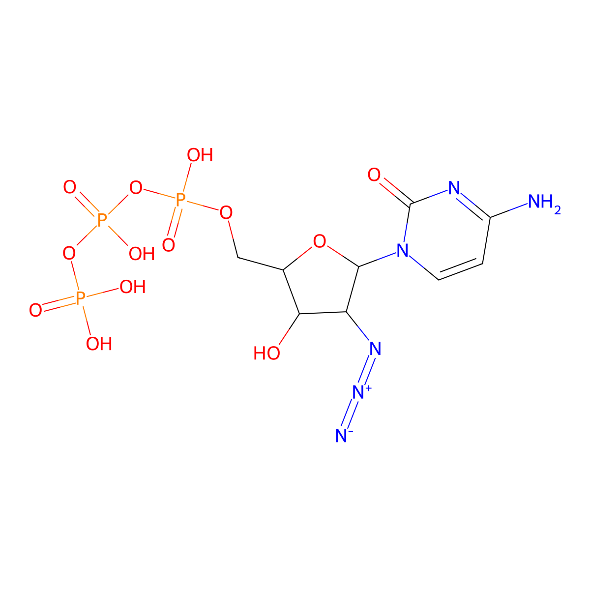 2'-Deoxy-2'-azidocytidine triphosphate molecular structure, CAS 62192-83-0