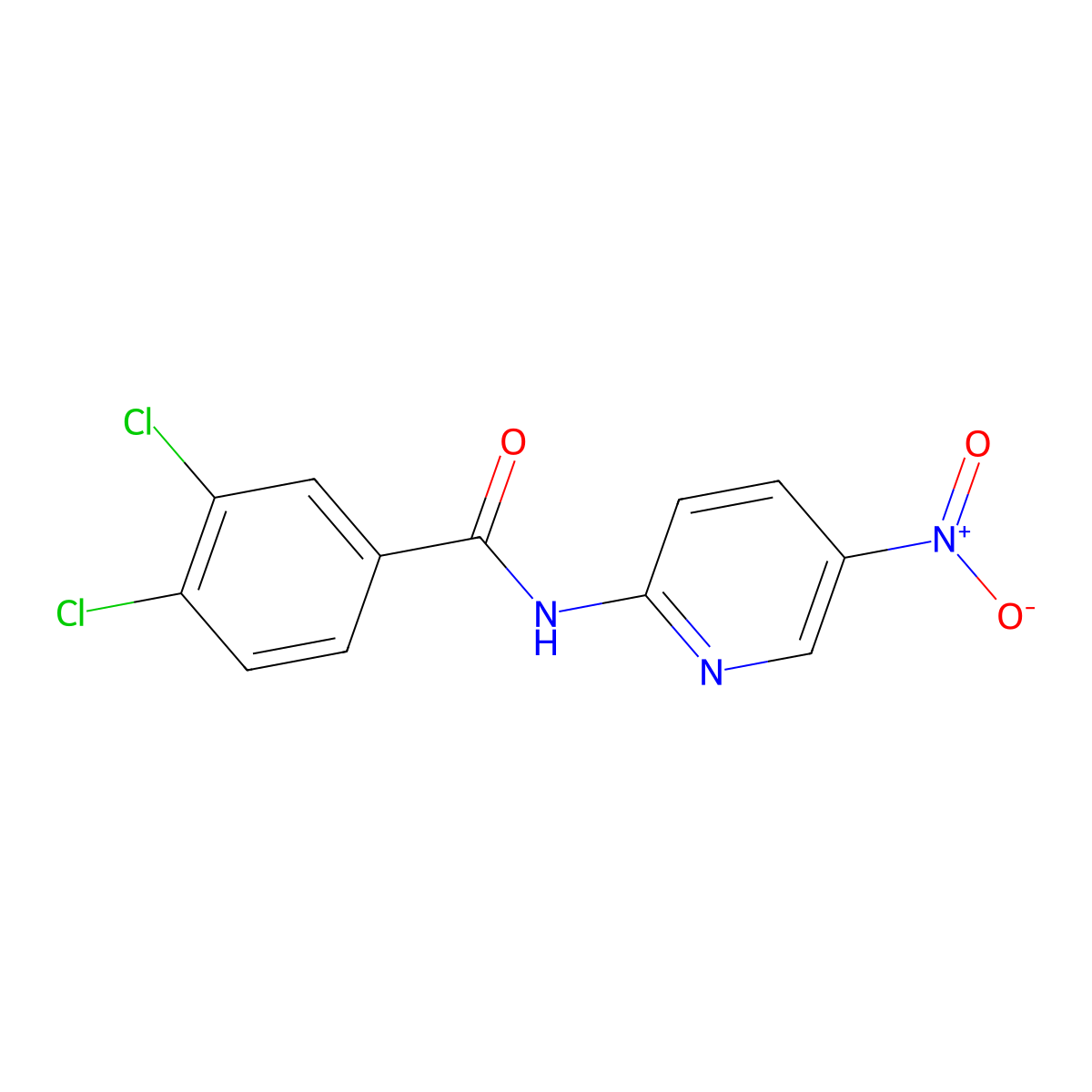3,4-dichloro-N-(5-nitropyridin-2-yl)benzamide molecular structure, CAS 62194-75-6