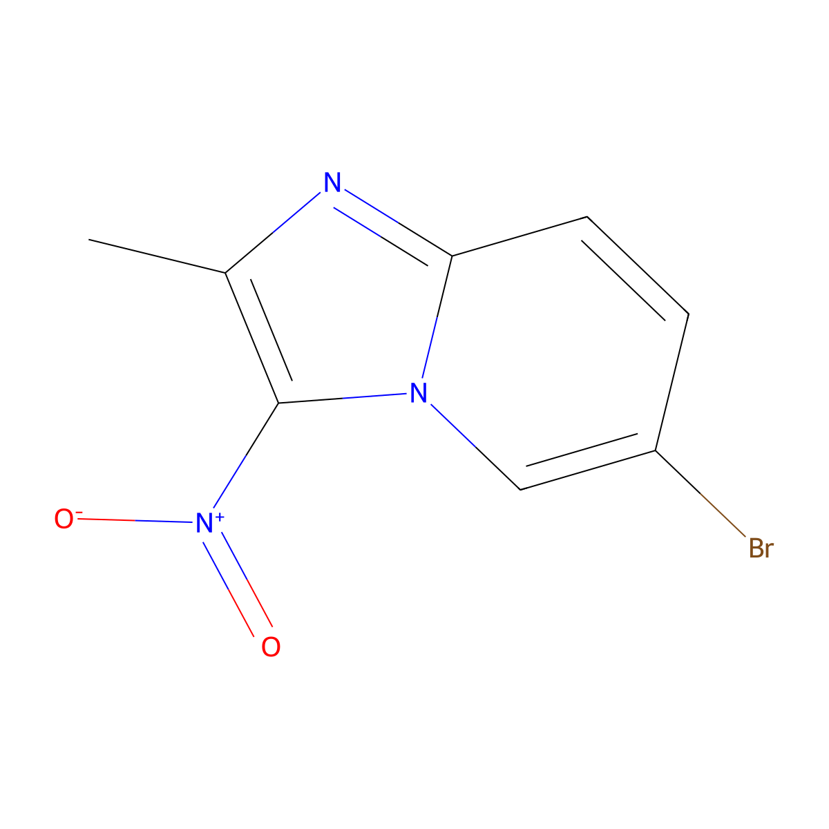 6-Bromo-2-methyl-3-nitroimidazo[1,2-a]pyridine molecular structure, CAS 62195-22-6