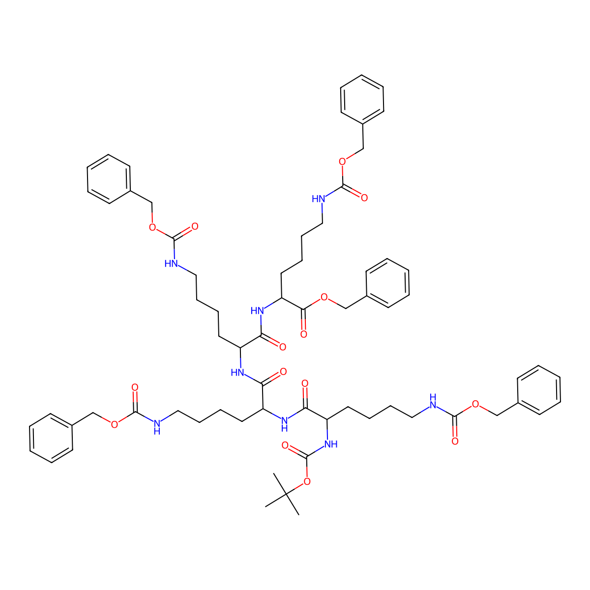 Boc-lys(Z)-lys(Z)-lys(Z)-lys(Z)-obzl molecular structure, CAS 62196-20-7