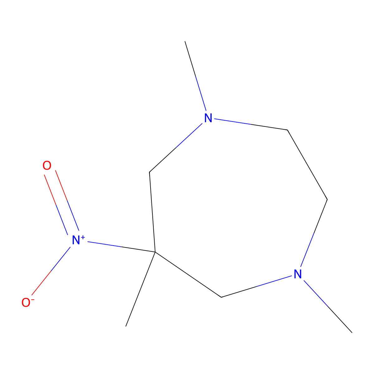1,4,6-Trimethyl-6-nitro-1,4-diazepane molecular structure, CAS 62197-44-8