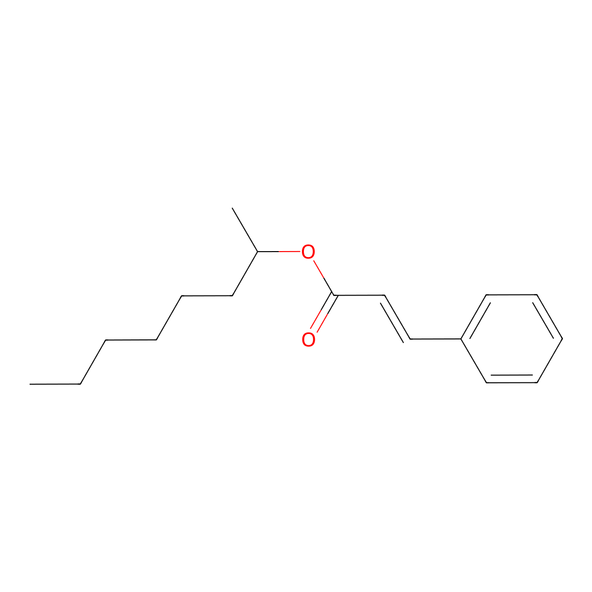 Octan-2-yl 3-phenylprop-2-enoate molecular structure, CAS 622-01-5
