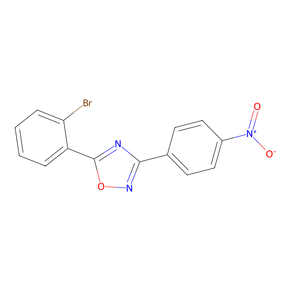 5-(2-Bromophenyl)-3-(4-nitrophenyl)-1,2,4-oxadiazole molecular structure, CAS 622-18-4