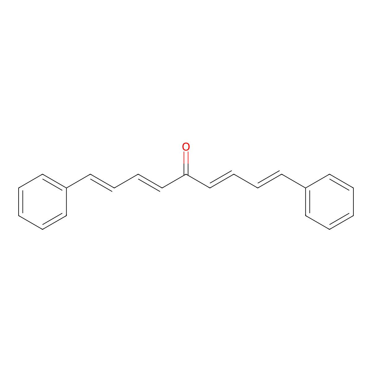 1,9-Diphenylnona-1,3,6,8-tetraen-5-one molecular structure, CAS 622-21-9