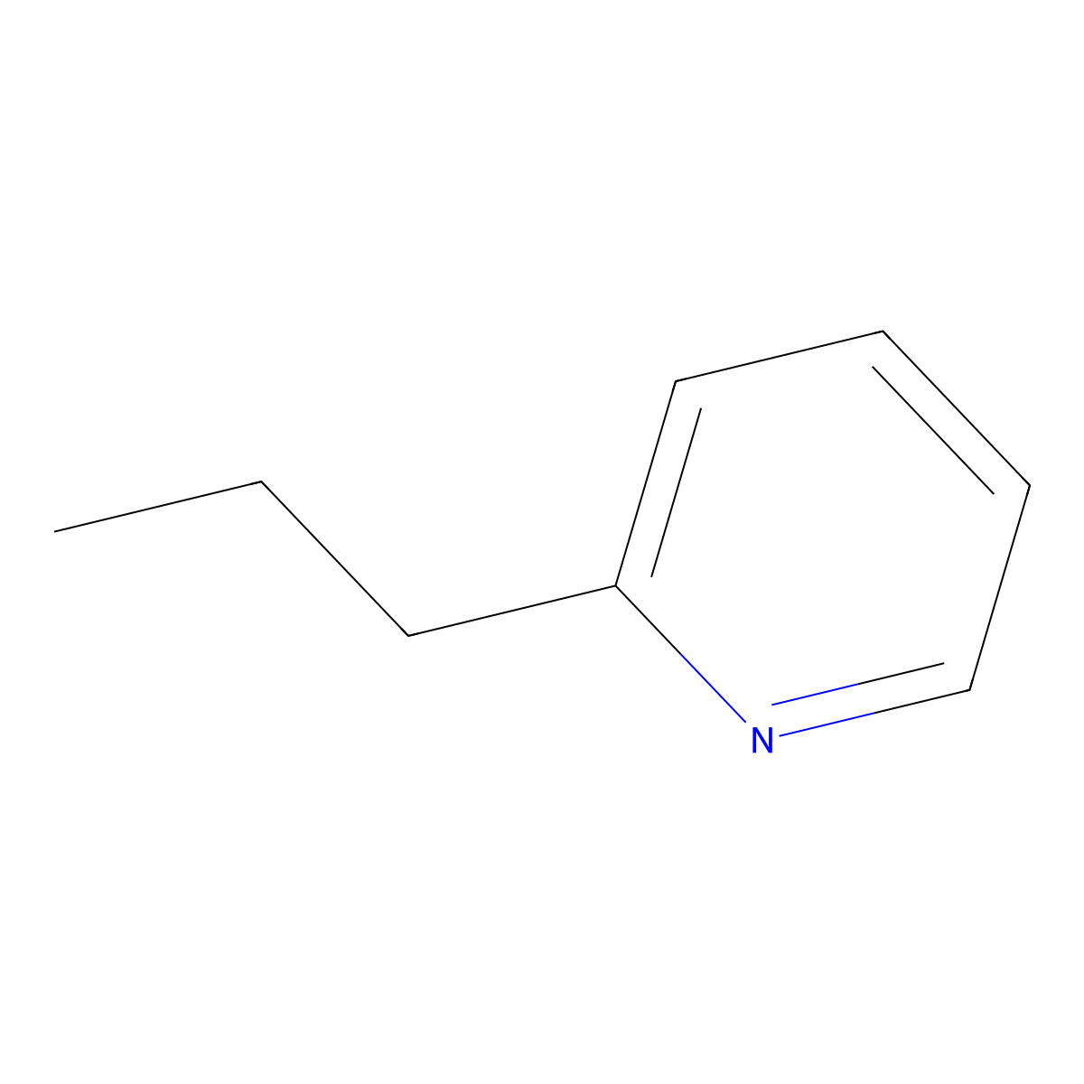 2-Propylpyridine molecular structure, CAS 622-39-9