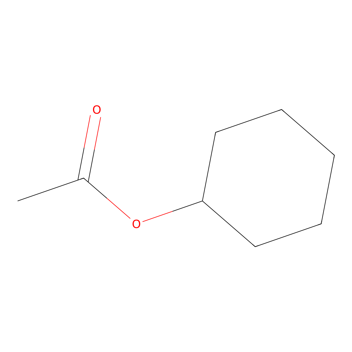 Cyclohexyl acetate molecular structure, CAS 622-45-7