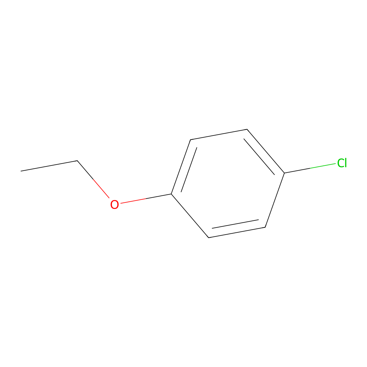 Benzene, 1-chloro-4-ethoxy- molecular structure, CAS 622-61-7