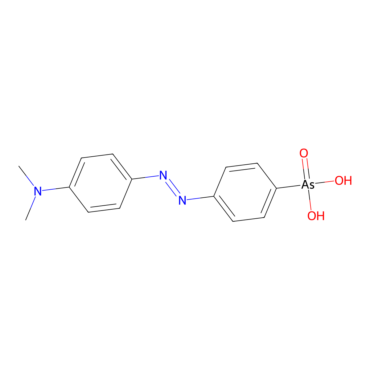 Benzenearsonic acid, p-((p-(dimethylamino)phenyl)azo)- molecular structure, CAS 622-68-4