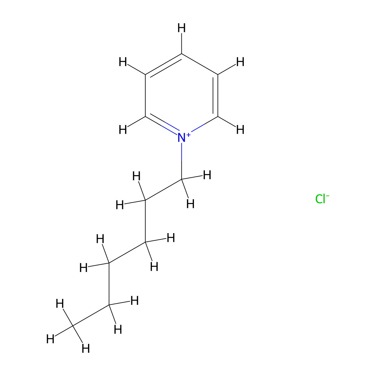 1-Hexylpyridinium chloride molecular structure, CAS 6220-15-1