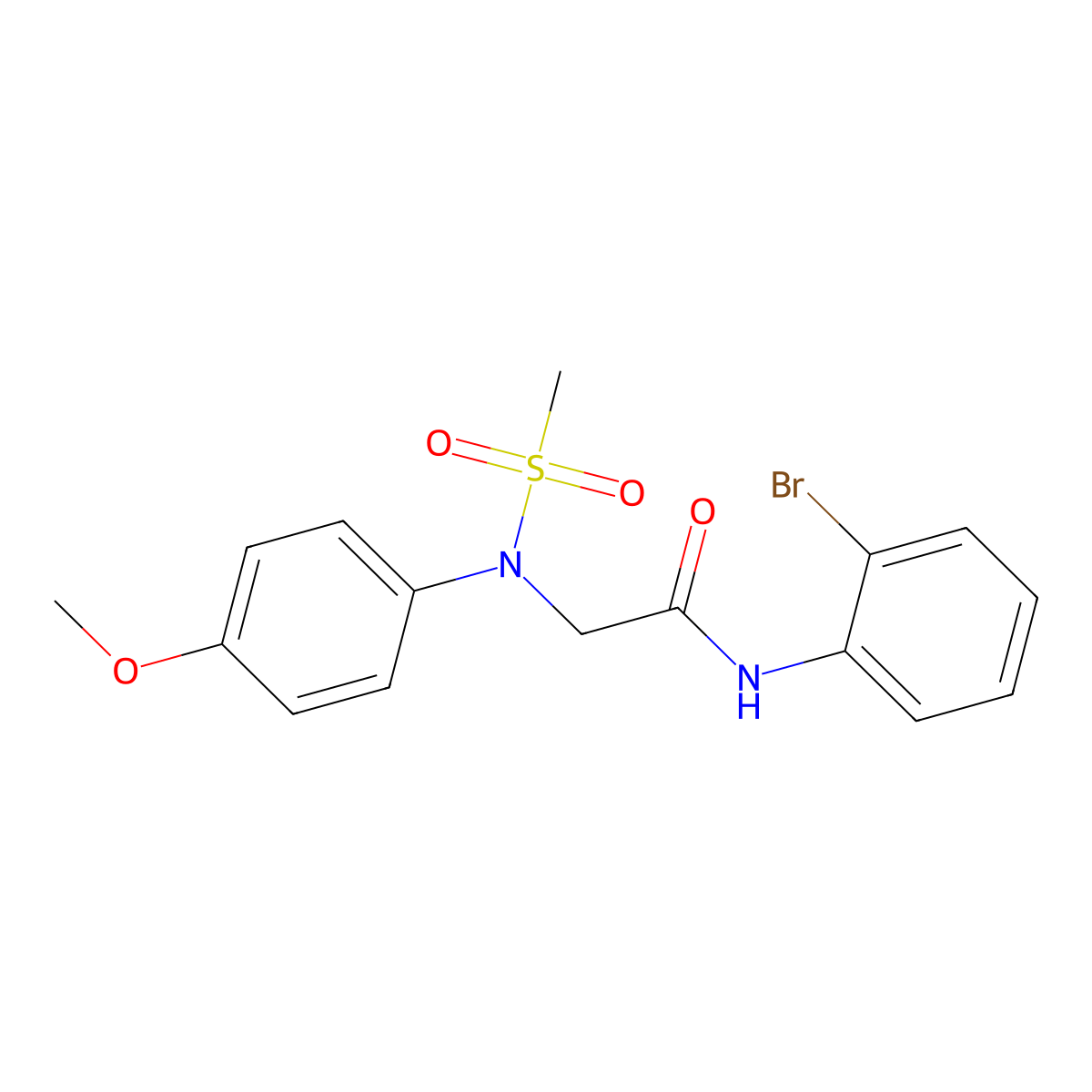 N-(2-bromophenyl)-2-(4-methoxy-N-methylsulfonylanilino)acetamide molecular structure, CAS 6220-68-4