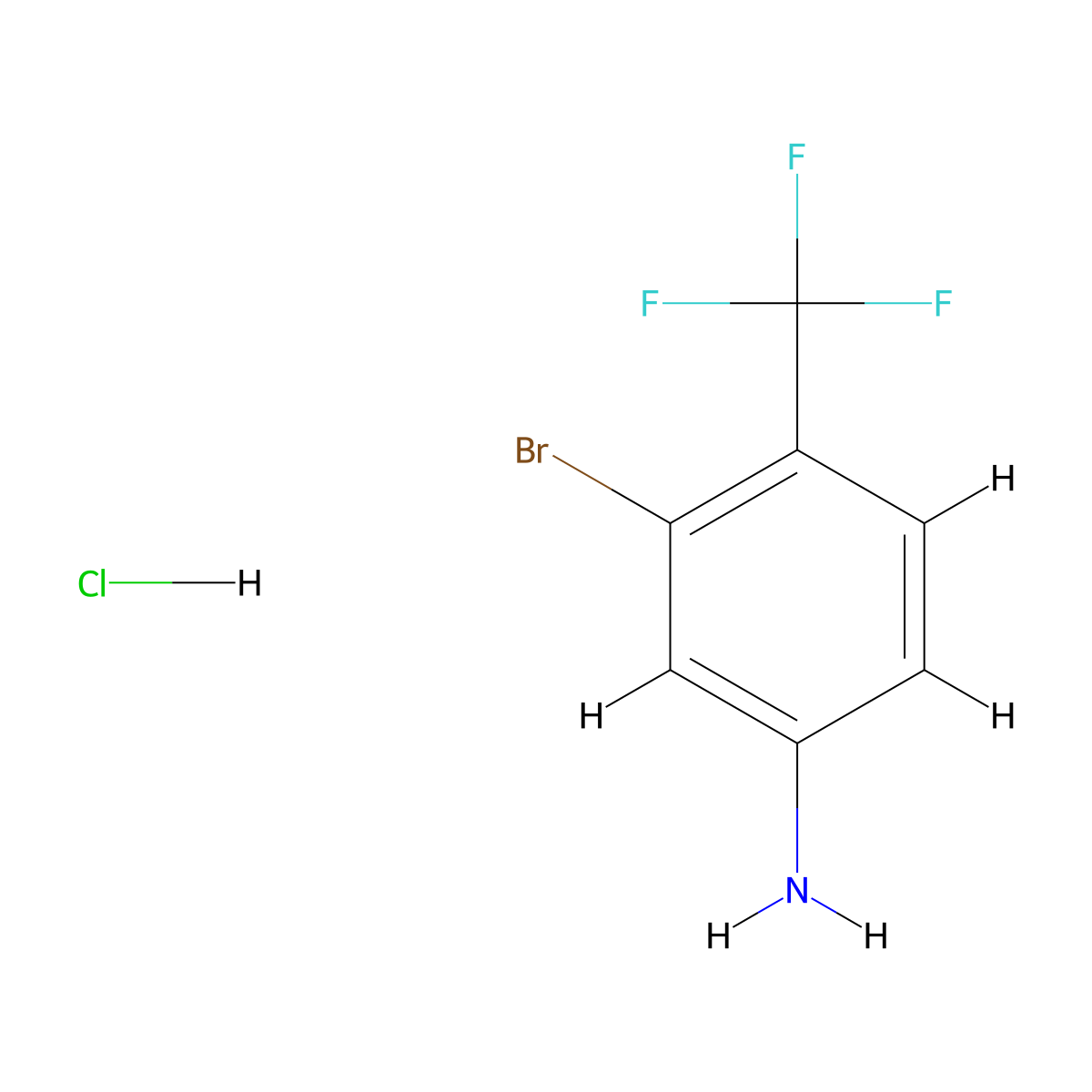 3-Bromo-4-(trifluoromethyl)aniline hydrochloride molecular structure, CAS 62202-39-5