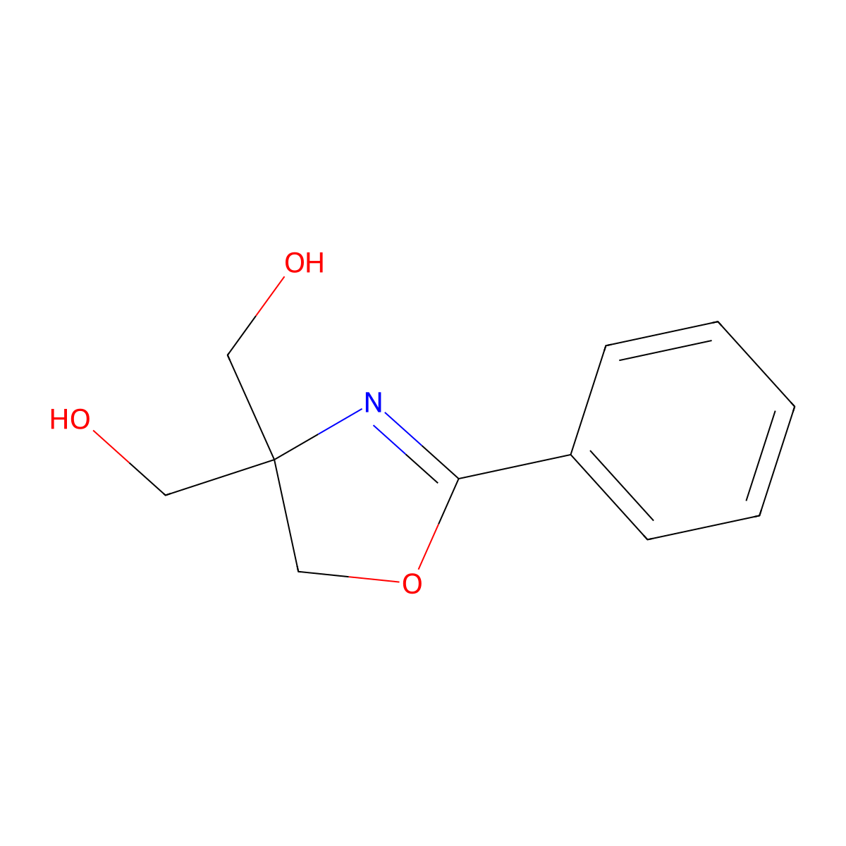 4,4-Bis(hydroxymethyl)-2-phenyl-2-oxazoline molecular structure, CAS 62203-32-1