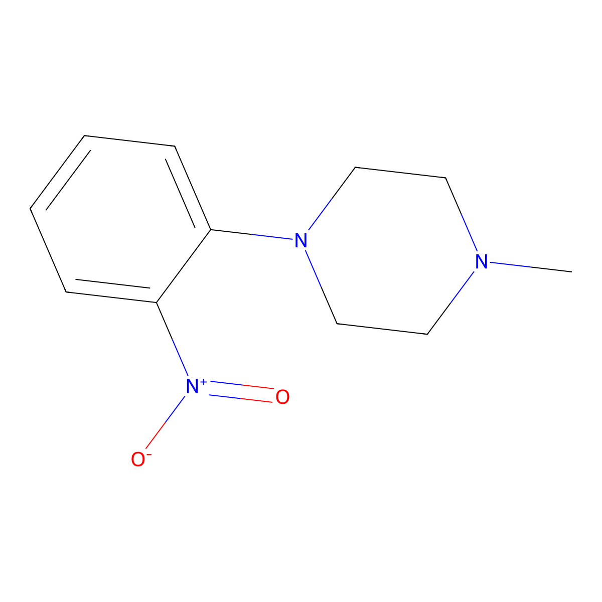 1-Methyl-4-(2-nitrophenyl)piperazine molecular structure, CAS 62208-63-3